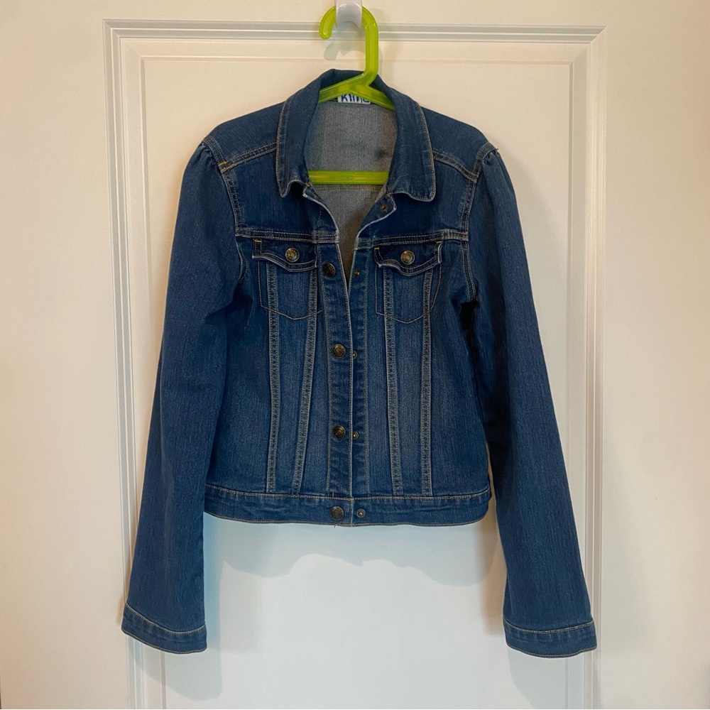 Crazy 8 Soft Blue Denim Jean Jacket - Easy Button Snaps - Girls XL (14)